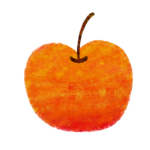 リンゴのイラスト4　絵本風　ⒸAtelier Funipo